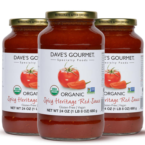 Dave's Gourmet Organic Spicy Heritage Red Pasta Sauce - 24oz Jar (Pack
