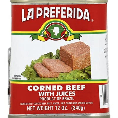 13g (12 Pack 6) La Preferida Corned Beef with Juices, Ready to Eat, of Protein Ounce