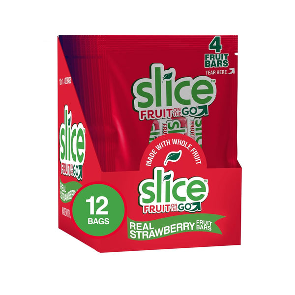 Slice Fruit Bars, Strawberry, Vegan, Bulk Pack, Gluten-Free, Fat-Free, Natural Flavors & Colors,