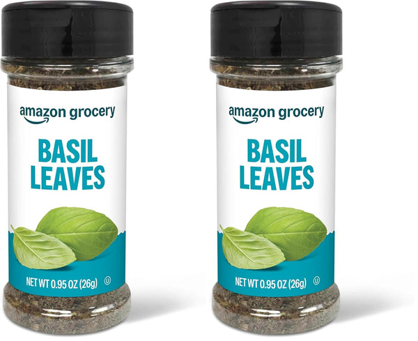 Amazon Grocery, Basil Leaves, 0.95 Oz (Pack of 2)