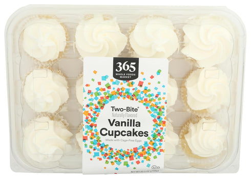 365 by Whole Foods Market , Two-Bite Vanilla Cupcakes, 10.5 oz, Frozen