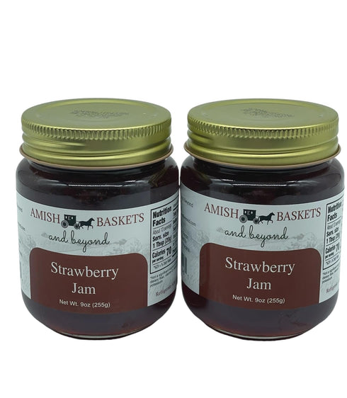Amish Strawberry Jam Non GMO Vegan All Natural - 9 oz -