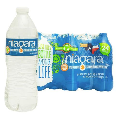 NIAGARA Purified Drinking Water, 16.9 Fl Oz Bottles, 24 Count Pack