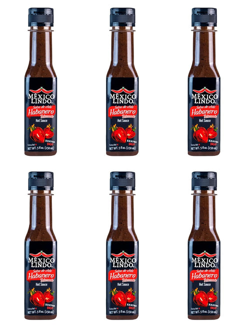 Mexico Lindo Habanero Hot Sauce Xxxtra Hot, 83,200 Scoville Level, Perfect for Quesadillas, Soups & Nachos - 5 Fl Oz