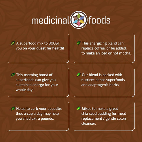170g Medicinal Foods Original Organic Cacao Elixir | Mood Enhancing Raw Cocoa Powder Nutrition | Superfood Chocolate