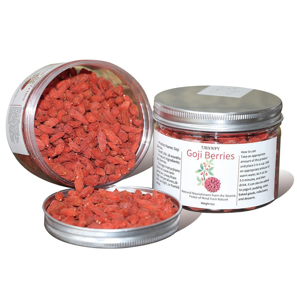 TJBXWPY Organic Goji Berries 10oz (2x5oz Jars) | Premium Ningxia Sun-Dried |