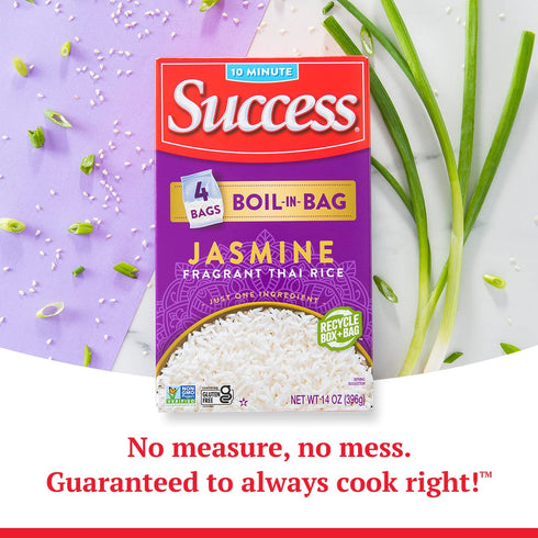 14-Ounce Success Boil-in-Bag Rice, Thai Jasmine Rice, Quick Rice Meals, Box