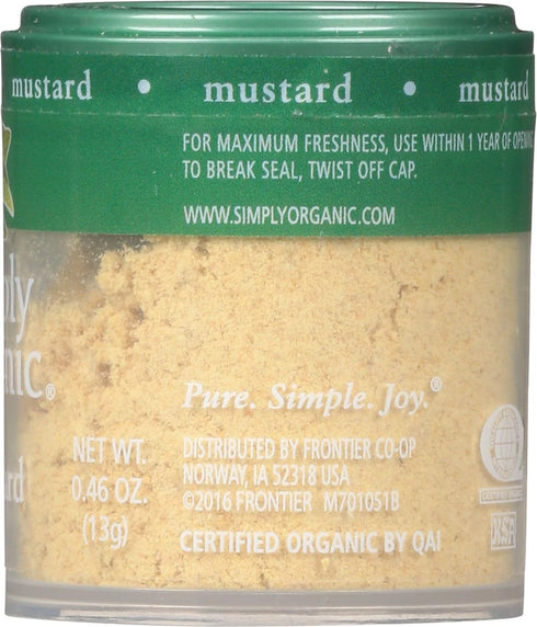 0.46 (Pack 6) Simply Organic Mustard Seed Ground, Certified Organic, Kosher, Mini Spices | Ounce