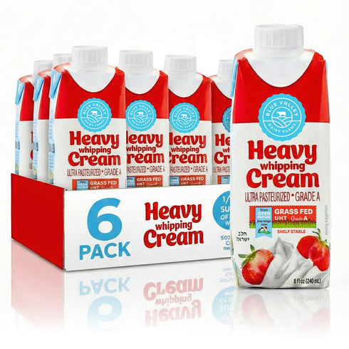 Blue valley dairy farms Blue Valley Heavy Whipping Cream 8Fl Oz Shelf Stable Ultra-Pasteurized Heavy Cream
