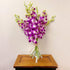10 Athenas Garden Fresh Cut Orchids Purple Stems Sonia Dendrobium Orchids Flowers with Vase and Rocks