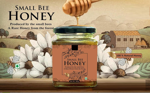 Generic 10.58oz 300g (Pack 1)/ 100% Small Bee Honey of rare Honey from Forest Pure, Natural & Raw/Produced By Small