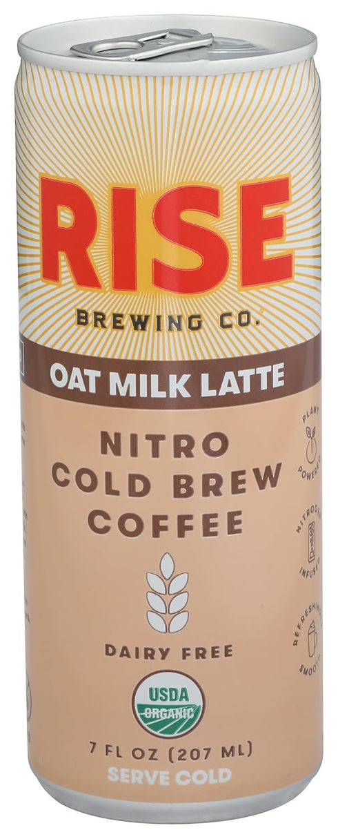 7 Oz Rise Brewing Co, Coffee Nitro Cold Brew Oat Milk Latte Organic, Fl