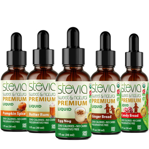 Stevia Intl - Holiday & Seasonal Special (Pack of 5). Premium Stevia