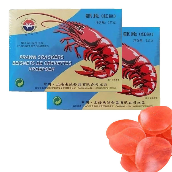 Generic 2 Bags Fried Colored Shrimp Chips,8oz/227g/bag,Quick Frying Coloured Chips for Party Appetizers
