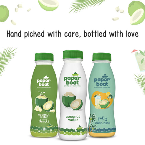 NWIL (Pack 6, 200ml Paper Boat Coconut Water, Refreshing Coconut Flavour, Vital Minerals of Each)