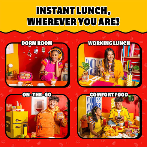 2.25 Oz Pack 12 Maruchan Instant Lunch Ramen Noodles, Hot & Spicy Beef Flavor Japanese-Style Instant Noodle Soup, Quick