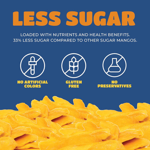 Paradise Valley 8 oz. 6 Pack) Dried Mango Slices - Delicious Texture Soft & Juicy Low Sugar Added Dried Mango
