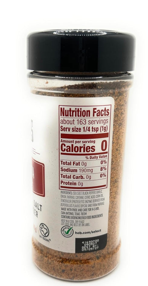 HEB 5.75oz 1 Texas Originals Beef Fajita Seasoning with Sea Salt and Tenderizer - shaker bottle