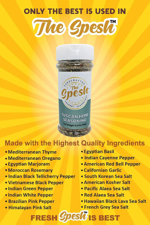 3.2 oz The Spesh - Tuscan Herb Seasoning - Handcrafted Gourmet Italian Seasoning Blend - Fragrant, Robust, Zesty Blend