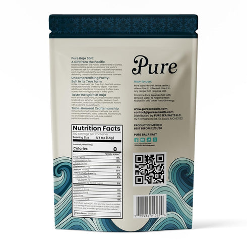 1 lb, 100% Pure Sea Salts Baja Sea Salt Organic, Unrefined, Fine Ground Crystals, Mineral-Rich, Low Sodium
