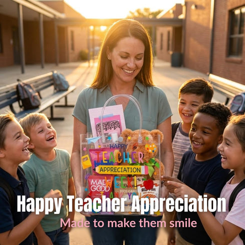 Package Set Eli & Val Teacher Care with Organic Sweet Treats and Snacks Includes Candy, Lip Balm, Greeting Card