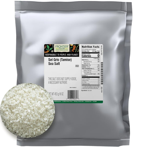 Frontier Co-op Celtic Sea Salt Sel Gris, Light Grey Sea Salt, Coarse,