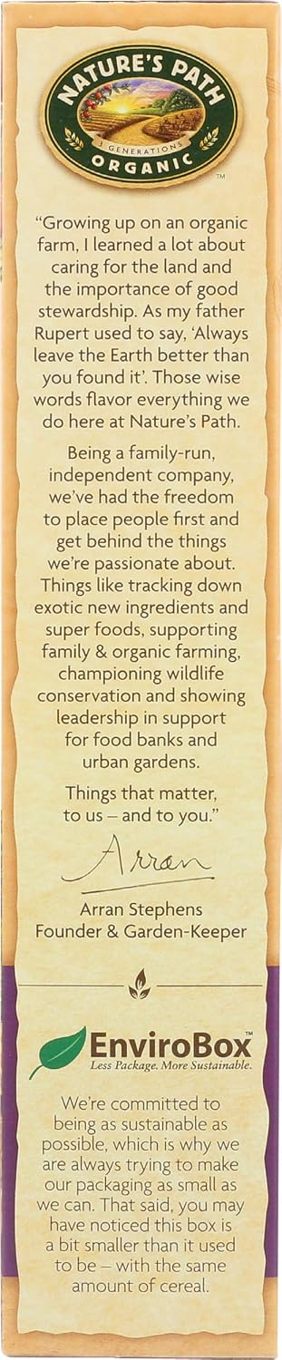 20g Omega-3 14 Pack 4 Nature's Path Organic Flax Plus Raisin Bran Cereal, Non-GMO, Whole Grains, with Rich Flax Seeds