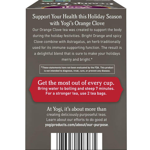 16 Pack (4 Packs) Immune Yogi Tea Orange Clove - Bags per - Limited Edition Organic, Caffeine-Free Holiday Tea