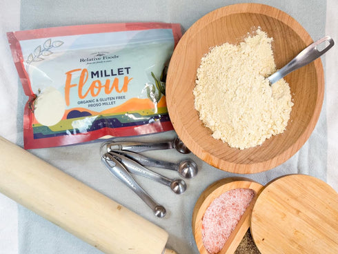 1 100% Millet Flour pound USDA Organic, certified gluten free, sourced from the USA dry milled with no additives