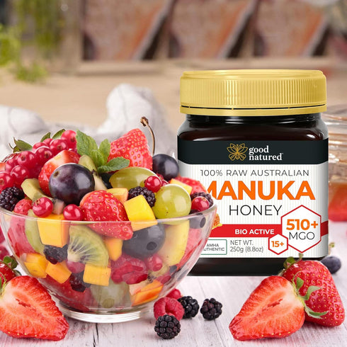 510+) 8.8 oz Good Natured Manuka Honey (MGO - High Grade Raw Manuka Honey Medical Grade, Non-GMO, Lab-Tested & AMHA