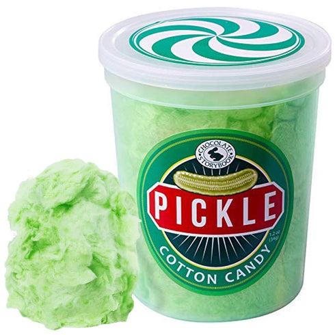CHOCOLATE STORYBOOK Pickle Gourmet Flavored Cotton Candy, Unique Idea for Holidays, Birthdays, Gag Gifts