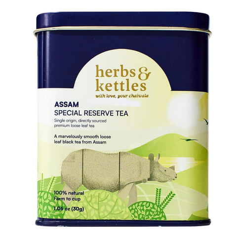 Herbs & Kettles Assam Special Reserve Tea | Single-Origin Tippy Assam Black