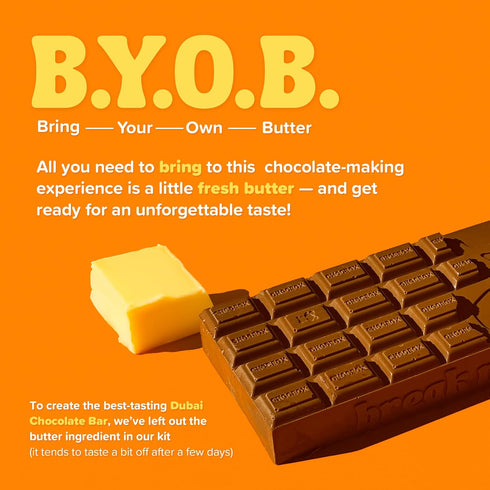 Chocbox Viral Dubai Milk Chocolate Bar Kit - Includes Chocolate Mold, Choc Wafers, Shredded Kataifi, Pistachio Cream