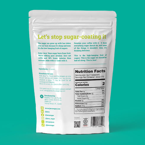 24 oz Jaca Rare Sugar Pure Allulose Sweetener | Healthy Sugar Substitute for Food & Drinks | Keto-Friendly, Vegan