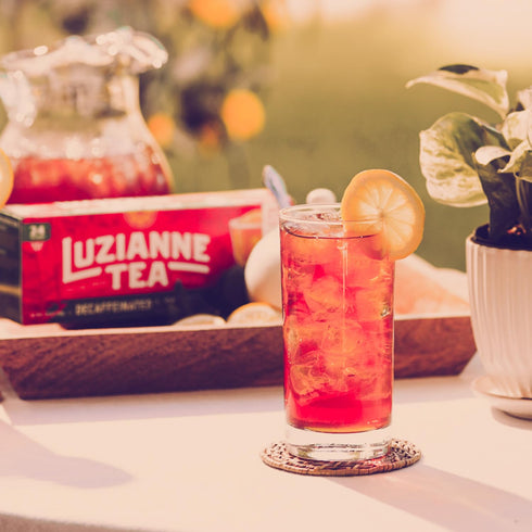 24ct (Pack 1) Luzianne Decaffeinated Iced Tea Bags, Family Size, Box