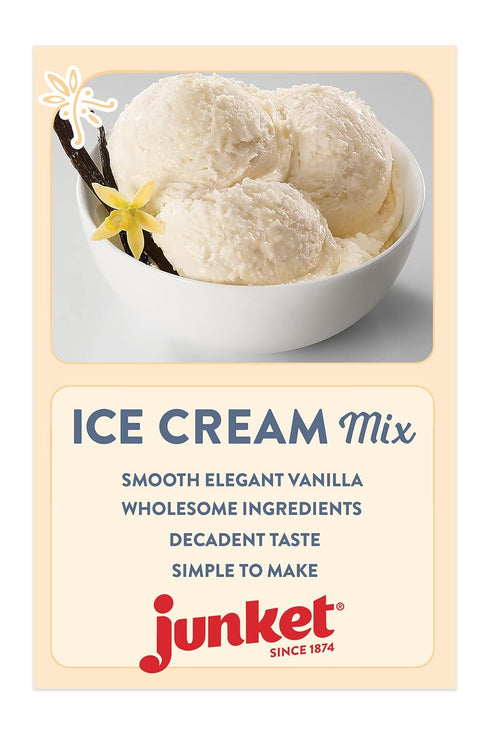 4 (Pack 12) Junket Ice Cream Mix Very Vanilla, Ounce
