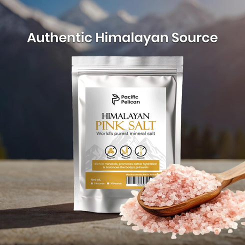 (10 Lb) Pacific Pelican Himalayan Pink Salt, Coarse Grain | For Kitchen - Gourmet Cooking Salt