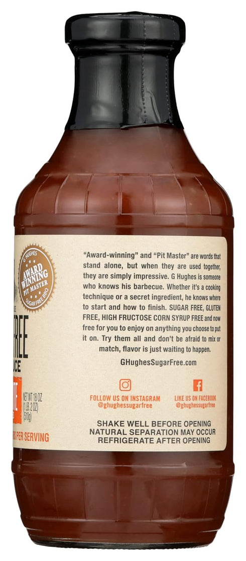 18 (Pack 6) G Hughes Mesquite Flavored BBQ Sauce, Sugar Free, Gluten Free, Ounces