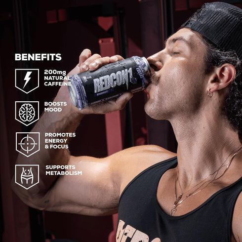 REDCON1 200mg B6, B12 B5 (12 Energy High Performance Drink, Grape Freeze - Zero Sugar Energy Drink with Alpha GPC