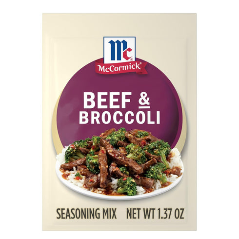 25 1.37 oz (Pack 12) McCormick Seasoning Mix, Beef & Broccoli, No Artificial Flavors, For Restaurant-Style Beef