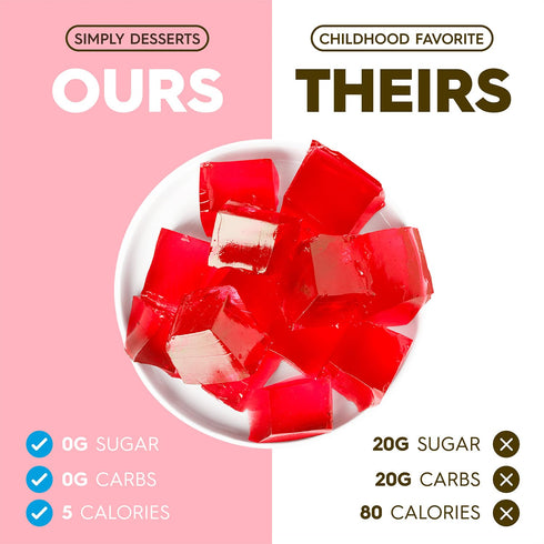 Simply Delish Plant Based Natural Strawberry Jel Dessert, 6 Pack, Zero Sugar, Gluten Free, Vegan