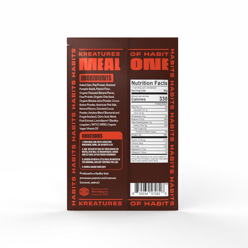 30g Pack 7 Kreatures of Habit MEAL ONE | Overnight & Instant Superfood Protein Meal Replacement | Gluten Free, Dairy
