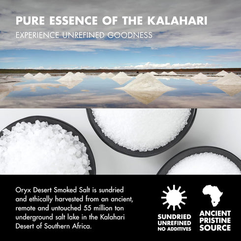 3.52 oz Oryx Smoked Desert Salt Grinder Refillable Sea-salt Alternative - Ceramic Mill for Coarse Kosher Mineral Smoked