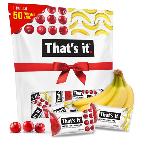 Thats it. Fun Size Fruit Bars Variety Pack (50 Pieces, 10g Each),