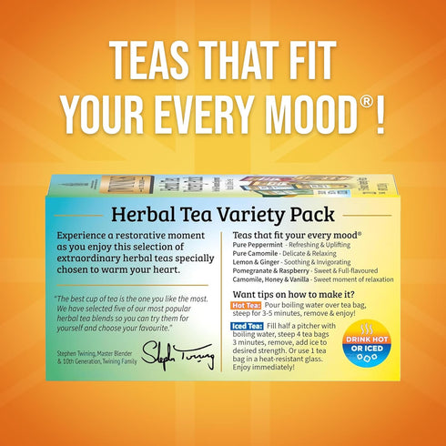 Pack, 20 Count (Pack 1), 5 20 Twinings Herbal Tea Variety of Formerly Assorted Herbal, Includes Flavours, Naturally