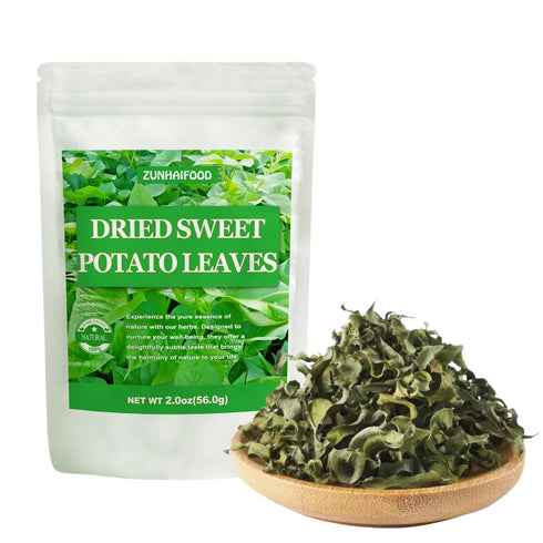 Zunhai Food 2oz (56g) 100% Premium Dried Sweet Potato Leaves (Shredded) - | Natural Leafy Green for Soup & Stew |