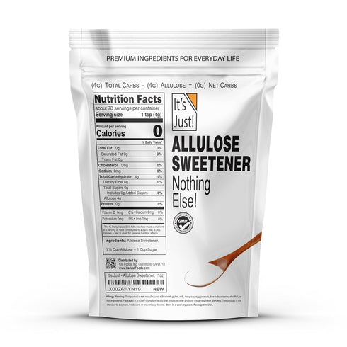 (11oz) It's Just - Allulose, Sugar Substitute, Keto Friendly Sweetener, Non-Glycemic, Non-GMO
