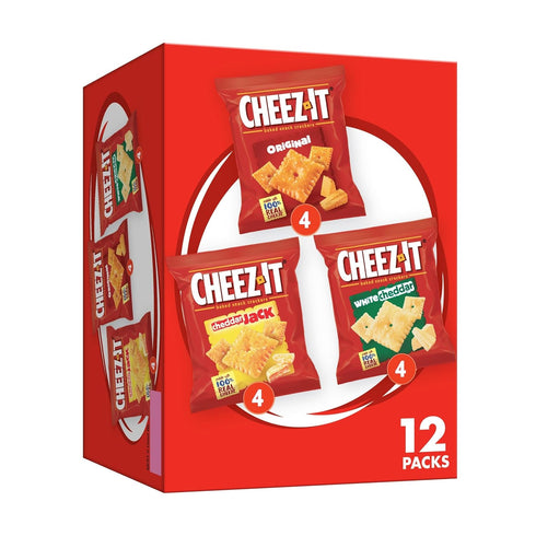Cheez-It Cheese Crackers, Baked Snack Crackers, Lunch Snacks, Variety Pack, 12.1oz Box