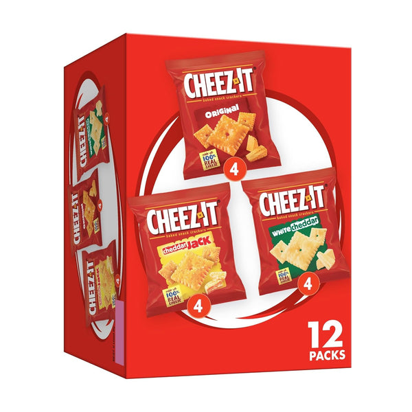 Cheez-It Cheese Crackers, Baked Snack Crackers, Lunch Snacks, Variety Pack, 12.1oz Box