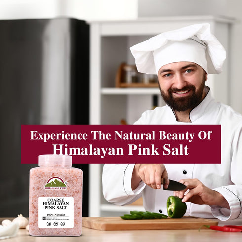 5 lbs 84+ Pack 2 Himalayan Chef Coarse Salt for Grinder Refill, jar, Contains Trace Minerals, Perfect for Cooking, Pink